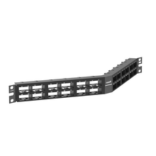 48 Port Mini-Com High Density Flush Mount Angled Modular Patch Panel 1RU CPPA48HDEWBL