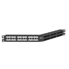 48 Port Mini-Com High Density Flush Mount Angled Modular Patch Panel 1RU CPPA48HDEWBL