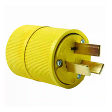 20A 3 Wire Yellow Gator Grip Straight Blade Plug 1451