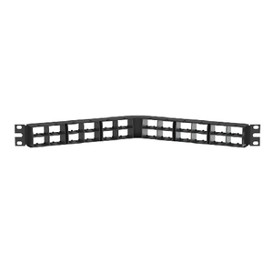 48 Port Mini-Com High Density Flush Mount Angled Modular Patch Panel 1RU CPPA48HDEWBL