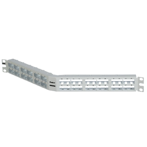 48 Port Mini-Com High Density Flush Mount Angled Modular Patch Panel 1RU CPPA48HDEWWH