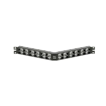 48 Port Mini-Com High Density Flush Mount Angled Modular Patch Panel 1RU CPPA48HDVNSWBL