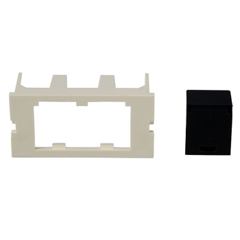 2 Port Mini-Com Modular Insert Interlink Frame Flat PVC CHI2MWI-X