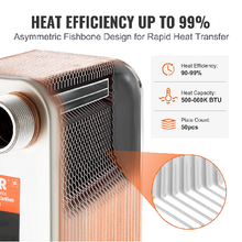 Efficient Copper-Brazed 50 Plate Heat Exchanger for Hydronic Circulation Snow Melting and Heat Recovery Systems