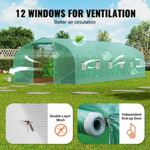 29.53x9.84x6.6 Ft Green Galvanized Frame PE Cover Walk-in Tunnel Greenhouse HS-F039
