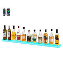 LED Lighted Liquor Bottle Display, 1-Tier 48" Bar Shelf, USB Powered, Remote & App Control, 7-Color Illuminated Rack for 12 Bottles