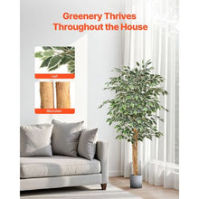 5 ft Artificial Ficus Tree with Black Pot and Natural Wood Trunk for Home Office Living Room