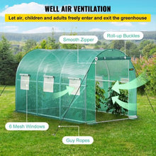 12×7×7' Ft Green Portable Plant Hot House with Galvanized Steel Hoops Walk-in Tunnel Greenhouse VV-TG-1277GREEN