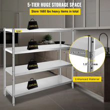 72 In Stainless Steel Shelving 4 Tier Adjustable Shelf Storage for kitchen VV-SSS-4-72