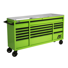 72” RS Pro Green 16 Drawer Roller Cabinet with Stainless Steel LG04072164