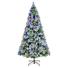 Artificial Snow Flocked Xmas Christmas Tree with 470 Colorful LED Lights (7.2FT)