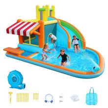 14.9' x 12.8' Inflatable Bounce House with Water Slide Splash Pool & Pretend Market – Kids 3-8
