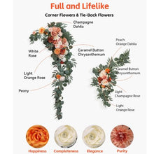 33' Ft Burnt Orange Wedding Arch Draping Fabric Reception Backdrop Wedding Decoration Artificial Wedding Arch Flowers Kit XH-HQ07 (Pack of 5)