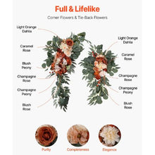 21' Ft Burnt Orange Wedding Arch Draping Fabric Reception Backdrop Wedding Decoration Artificial Wedding Arch Flowers Kit XH-HQ04 (Pack of 4)