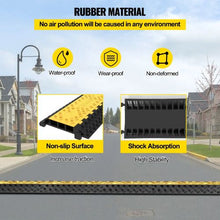 2 x 2.3 inch 3 Channel Rubber Cable Guard Durable Cord Protection Ramp for Driveways