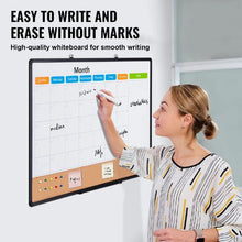36"x 24" 36"x 24" Monthly Calendar Whiteboard Combo with Aluminum Frame – 2-in-1 Magnetic for School Office