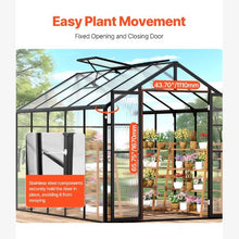 8 x 10' Ft Outdoor Walk-in Greenhouse for Garden Polycarbonate Greenhouse AM035
