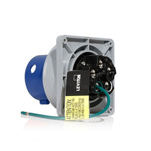 Leviton 60 Amp 250V LEV Series IEC Pin & Sleeve Inlet Blue 360B6WLEV