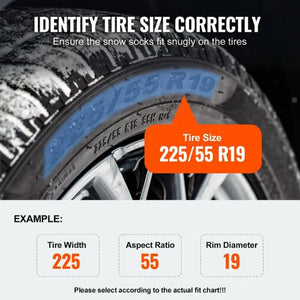 Thickened Snow Socks with Elastic Straps for Tires WB-M