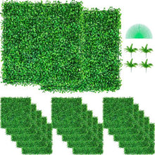 Artificial Boxwood Hedge Panel, 48pcs 10x10" UV Green Grass Wall, Fake Boxwood Privacy Fence for Indoor/Outdoor Garden & Backyard Decor