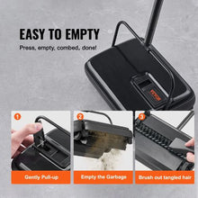 Manual Carpet Sweeper, 7.87" Sweeping Path, Non-Electric Floor Cleaner with 300 ml Dustbin & Comb, Ideal for Rugs, Hardwood, Laminate & Pet Hair