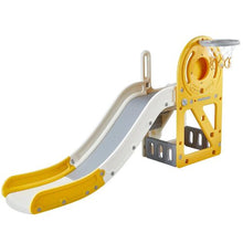 Toddler Slide with Climbing Ladder and Basketball Hoop for Kids