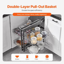 24 X 18 In 2 Tier 4 Shelf Blind Corner Pull Out Organizer Chrome for Kitchen YG-XGW-4-9-2