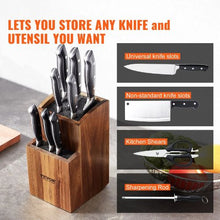 Universal Knife Holder with PP Brush Multifunctional Wooden Knife for Kitchen GM23020