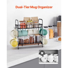 12 Movable Hooks Mug Holder with 2 Tier Coffee Bar MUG-XM004