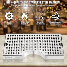 Beer Drip Tray 304 Stainless Steel with 4 Non-Slip Rubber Pads for Bar Coffee Shop DT-2378
