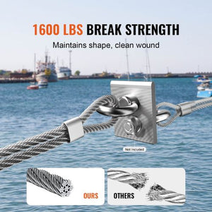 1/8 Inch 7x7 Strand T316 Stainless Steel Braided Aircraft Cable 600FT With Accessories