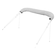 4 Bow Bimini Top Replacement Canopy – 600D Waterproof Polyester Boat Sun Shade 96 L x 91 -96 W Light Grey (Frame Not Included)