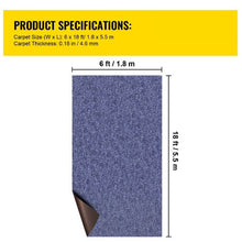 18' Ft Deep Blue Marine Carpet Garage Outdoor Area Rug Runner Anti-Slide Porch Rug Marine Grade Carpet