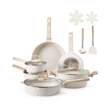 Granite Nonstick Cookware Set Induction Cookwares and Cooking Sets for Kitchen (17 Piece) White"