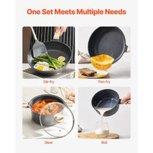 19 PiecePots and Pans Set Nonstick and Granite Cookware Set for Kitchen (Black)