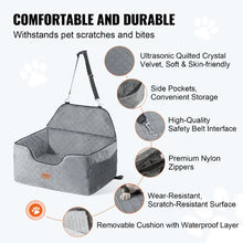 55 lbs Dog Booster Car Seat Pet Car Seat Small Dog up to Gray for Car JBS-PCS-001-GRAY