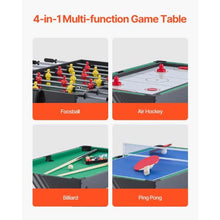 4-in-1 Combo Game Table – Air Hockey Pool Foosball Ping Pong for Family Game Room Office