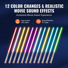 RGB Light-Up Sword for Kids & Adults – 12 Colors, FX Sound, Gold