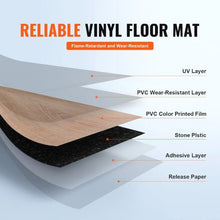 36 x 6 In Self Adhesive Vinyl Floor Tiles for Kitchen Dining Room WB-1002-7