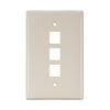 Leviton 3-Port Midsize Single-Gang QUICKPORT Wallplate Light Almond 41091-3TN