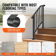 2-3 Steps Black Porch Deck Handrails for Outdoor for Seniors