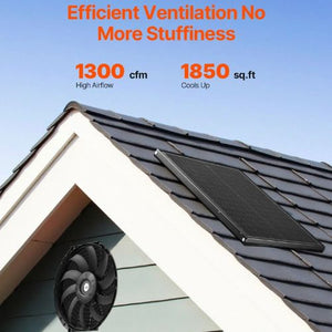 12-Inch Gable Mount Attic Exhaust Fan 1300 CFM with Adjustable Thermostat