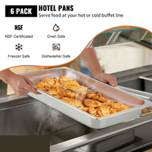 2.6-Inch Deep Table Pan For Catering Storage Food HZ-P626 (Pack of 6)