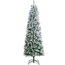 Prelit Flocked Artificial Christmas Tree Xmas with 250 White LED Lights Decoration (6.5FT)