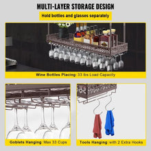 46.9 X 13 In  Hanging Wine Glass Rack for Bar Cafe Kitchen XR-JBJ001