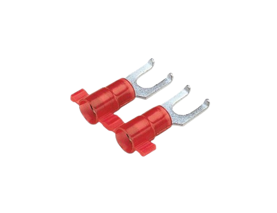 22-18 AWG Vinyl Insulated Fork Terminal Red PV18-8FFB-3K (Pack Of 3000)