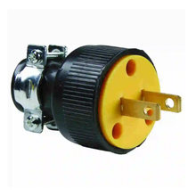 1.56 Inch Width Black Plug and Connector With Vinyl Cord Clamp 111-MC