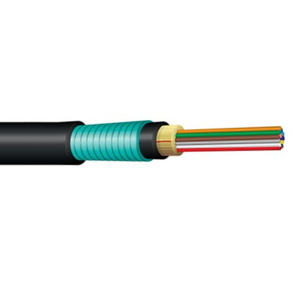 Outdoor Distribution Series Laser Ultra Fox 12 Fiber PVC Singlemode 900µm Tight Buffer Steel Armor Black Cable DX012DSLX9KAA2
