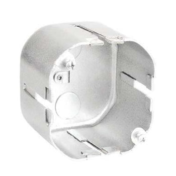 Caja de barra en T octogonal de 4 pulgadas con clasificación para ventilador, alambre de amarre en la parte posterior y 4 ranuras para barra en T de 2-1/8 pulgadas de profundidad, 54171-TBFN (paquete de 25)