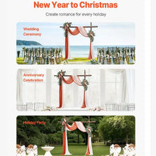 21' Ft Burnt Orange Wedding Arch Draping Fabric Reception Backdrop Wedding Decoration Artificial Wedding Arch Flowers Kit XH-HQ04 (Pack of 4)